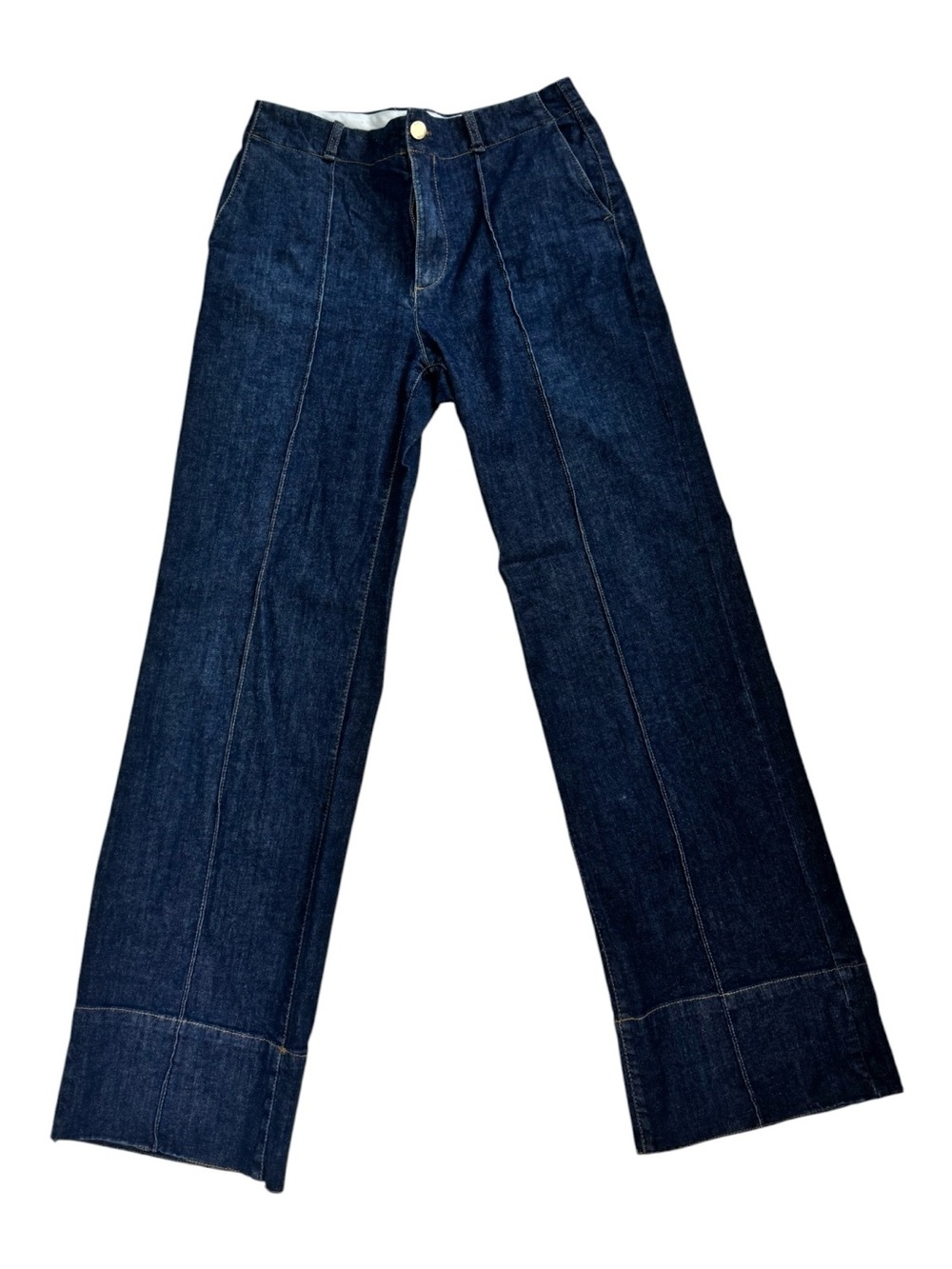 ZARA Wide Leg High Rise Jeans Size 28 Dark Wash Denim